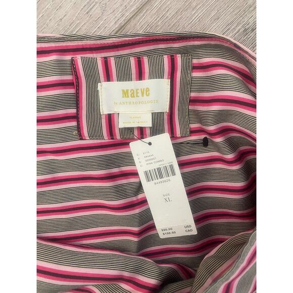 NWT Maeve by Anthropologie Striped Pink Combo One Shoulder Top Size X-Large - Picture 3 of 5
